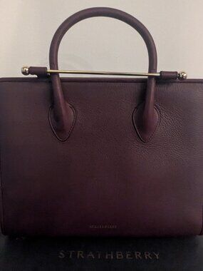 Strathberry Midi Tote bag in leather - Burgundy ( Brand New - in box)